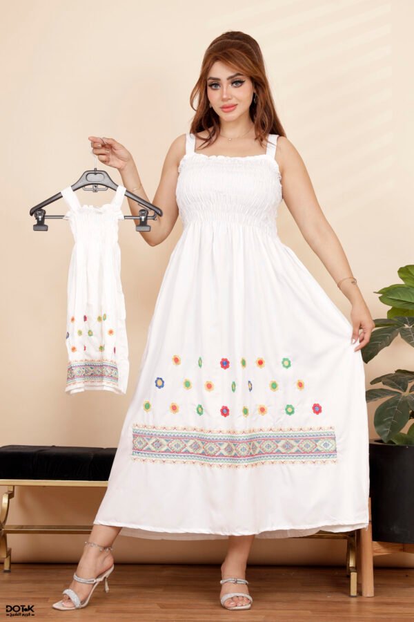 موديل ام وبنت كود 0424 - ابيض