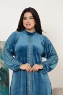 موديل سواريه مخمل شتوي كود 0510 - بترولي غامق