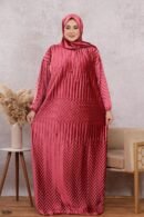 اسدال ثوب صلاة شتوي بليسيه مضغوط فري سايز كود 0525 - 01