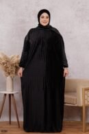 اسدال ثوب صلاة شتوي بليسيه مضغوط فري سايز كود 0525 - اسود