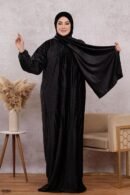 اسدال ثوب صلاة شتوي بليسيه مضغوط فري سايز كود 0525 - اسود