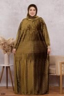 اسدال ثوب صلاة شتوي بليسيه مضغوط فري سايز كود 0525 - اخضر لارمع