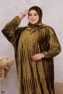 اسدال ثوب صلاة شتوي بليسيه مضغوط فري سايز كود 0525 - اخضر لارمع