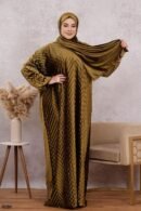 اسدال ثوب صلاة شتوي بليسيه فري سايز كود 0526 - اخضر لامع