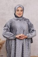 اسدال ثوب صلاة شتوي بليسيه فري سايز كود 0526 - رمادي