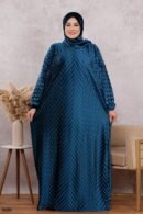 اسدال ثوب صلاة شتوي بليسيه فري سايز كود 0526 - بترولي