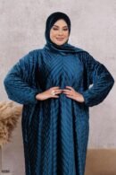 اسدال ثوب صلاة شتوي بليسيه فري سايز كود 0526 - بترولي