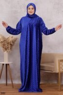 اسدال ثوب صلاة شتوي بليسيه فري سايز كود 0526 - ازرق