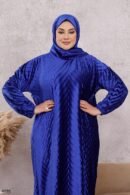 اسدال ثوب صلاة شتوي بليسيه فري سايز كود 0526 - ازرق