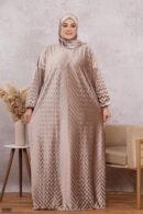اسدال ثوب صلاة شتوي بليسيه فري سايز كود 0526 - بيج