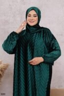 اسدال ثوب صلاة شتوي بليسيه فري سايز كود 0526 - زيتي