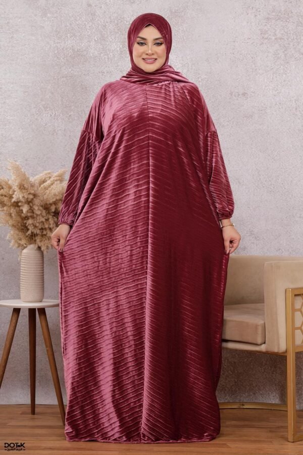 اسدال ثوب صلاة شتوي بليسيه عادي فري سايز كود 0527 - 02
