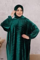 اسدال ثوب صلاة شتوي بليسيه عادي فري سايز كود 0527 - زيتي