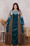 موديل مخمل لامع كود 0533 - تركواز