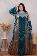 موديل مخمل لامع كود 0533 - تركواز