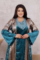 موديل مخمل لامع كود 0533 - تركواز