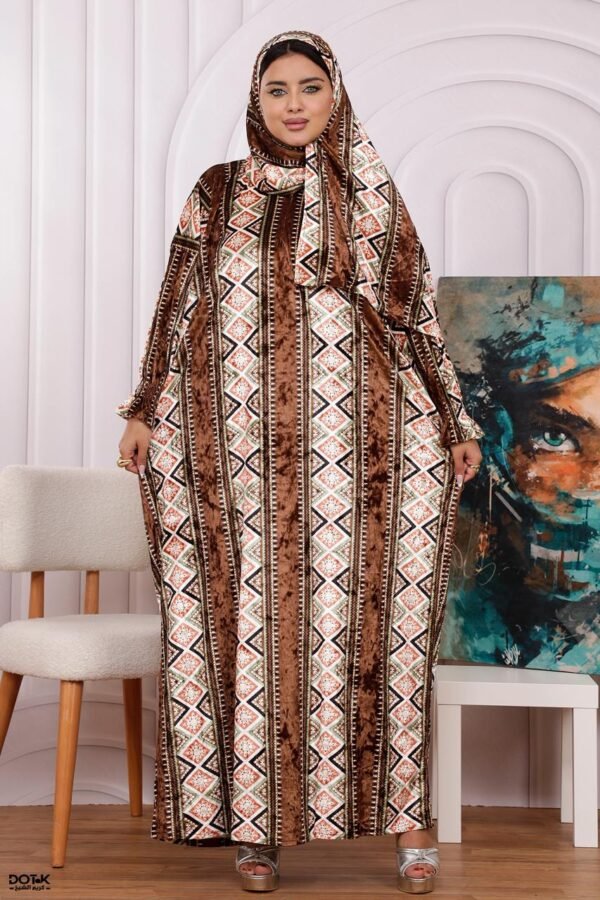 اسدال ثوب صلاة مخمل خفيف فري سايز كود 0536 - اخضر