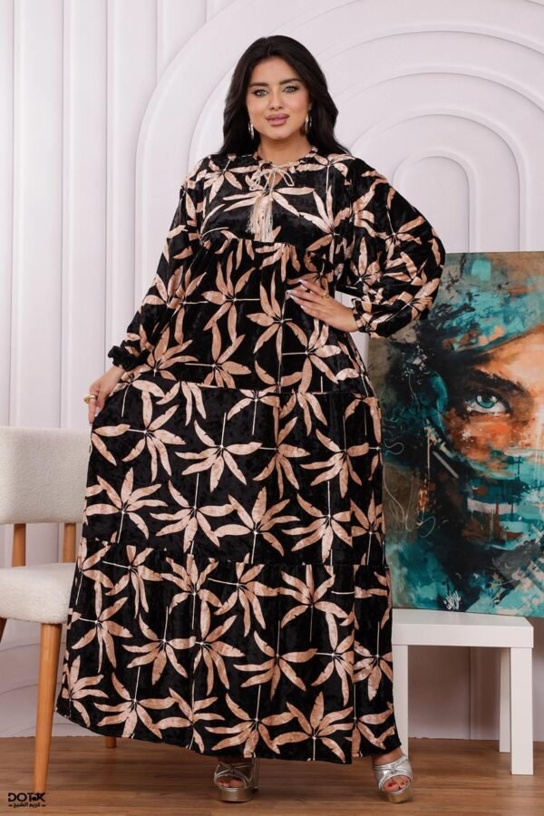 موديل مخمل لامع خفيف شتوي كود 0538 - اسود