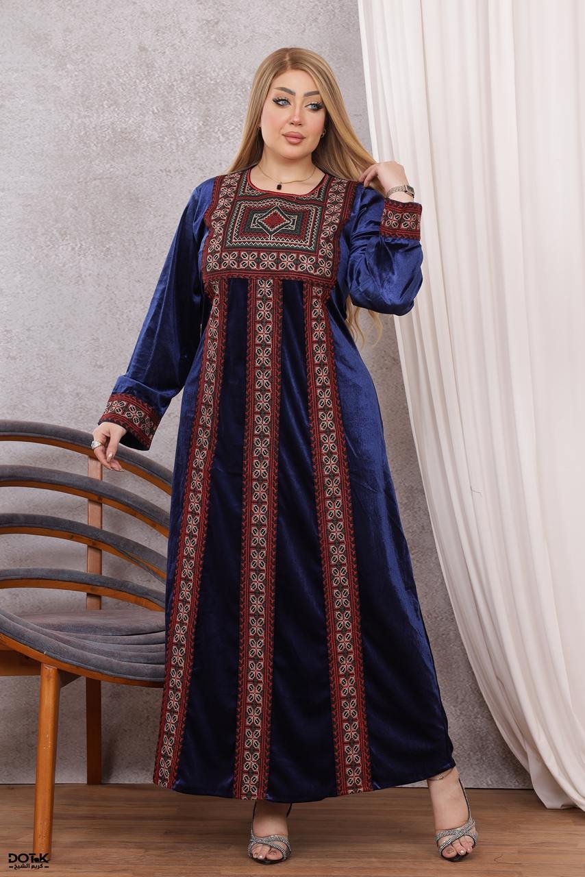 موديل مخمل اردني كود 0602 - كحلي - الصورة 4