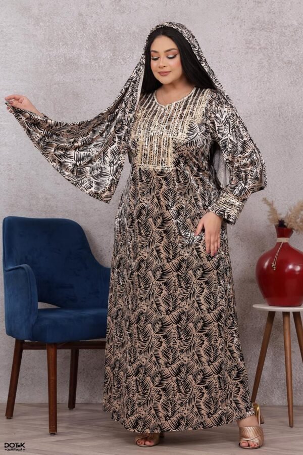 موديل مخور مع طرحه مخمل كود 0605 - اسود